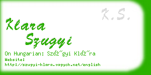 klara szugyi business card